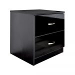 Chilton Black High Gloss 2 Drawer Bedside Cabinet Table